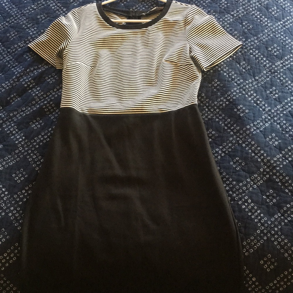Loft Black and White stripe dress